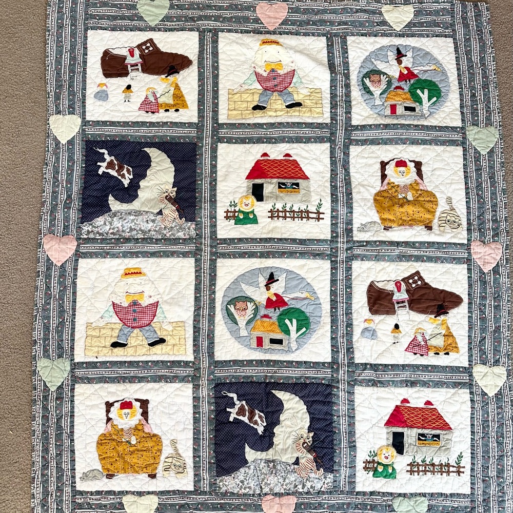 First Impressions Whimsical nursery rhymes  Quilt - Multicolor
